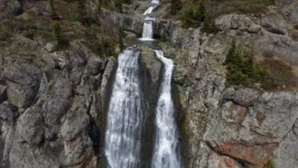 İlkbahar gelince şelale coştu: Trabzon ve Giresun'a komşu