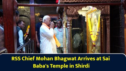 RSS Chief Mohan Bhagwat Arrives at Sai Baba's Temple in Shirdi