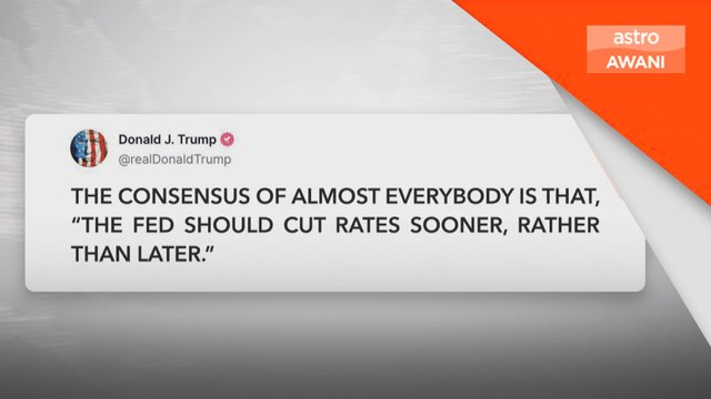Trump minta Fed potong kadar faedah segera, bukan kemudian