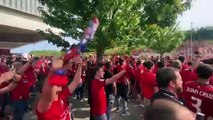 Llegada de Osasuna a El Sadar antes del partido contra el Espanyol