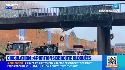 Manifestation des agriculteurs dans le Nord: quatre portions de route bloquées