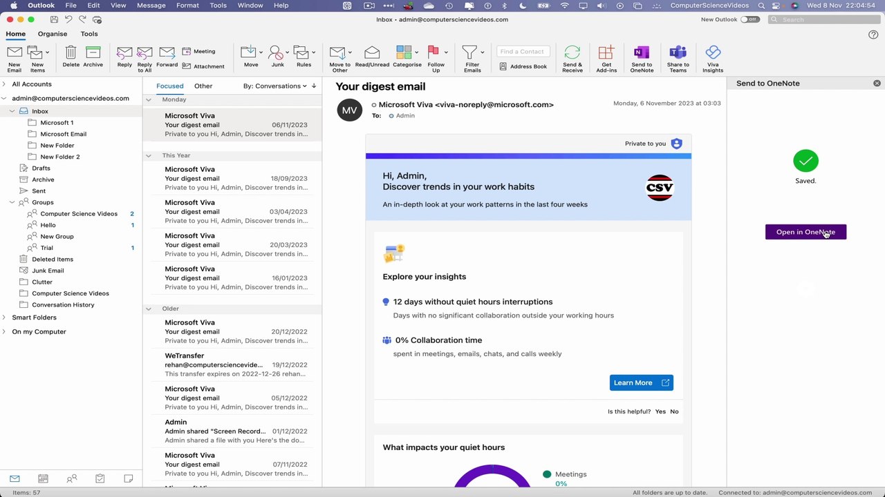 How to Send Your Email to OneNote on Microsoft Outlook Using a Mac Computer - Basic Tutorial | New