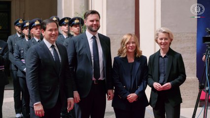 Roma - Incontro trilaterale Meloni - Vance - von der Leyen a Palazzo Chigi (18.05.25)