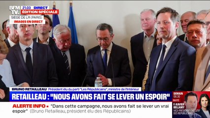 Bruno Retailleau (LR): "La droite est bien vivante et elle est ce soir debout"