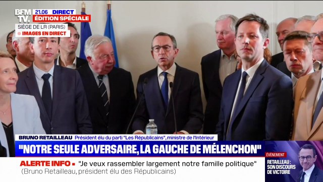 Nos seuls adversaires, c'est la gauche de Mélenchon , déclare Bruno Retailleau après sa victoire à la présidence des Républicains