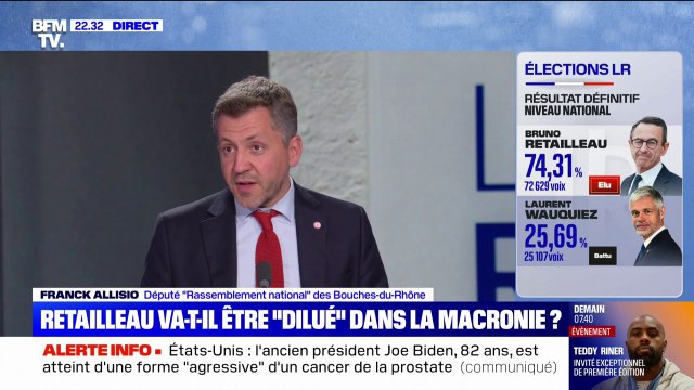 Présidence LR: pour Franck Allisio (RN), il n'y a pas la droite qui est de retour, il y a la macronie qui essaie de survivre