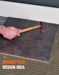 Broken tiles as a one-of-a-kind design! 🙌