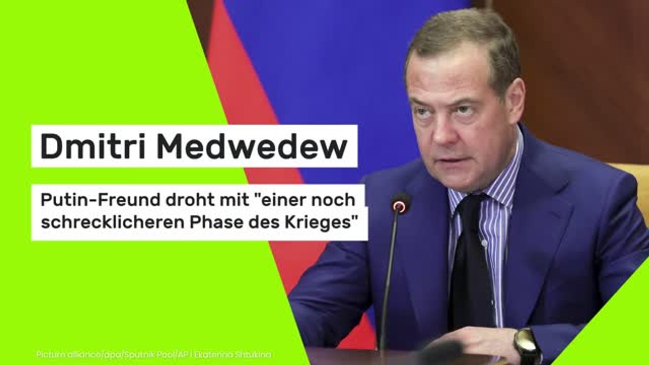Dmitri Medwedew: Putin-Freund droht mit 'einer noch schrecklicheren Phase des Krieges'