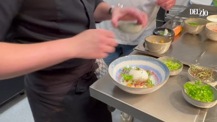 L’astuce du chef : Oeuf mollet, thon rouge, crème d'Isigny aux herbes et croûtons