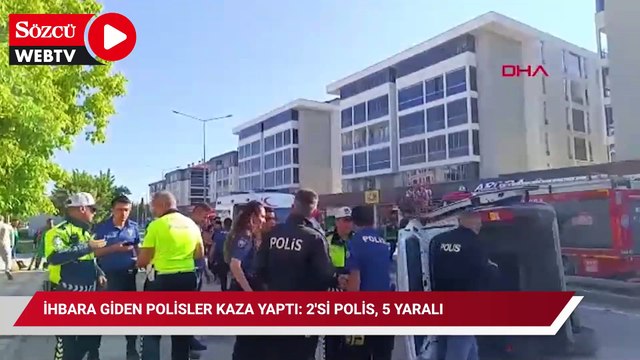 İhbara giden polisler kaza yaptı: 2'si polis, 5 yaralı