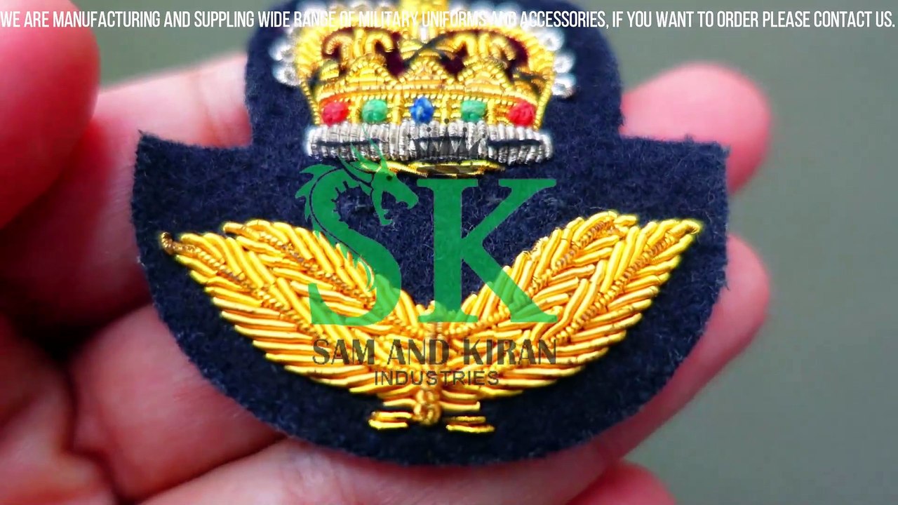 Cap Badge RAAF Officer Bullion, Bullion wire embroidered badges Supplier, Uniform Blazer Badges