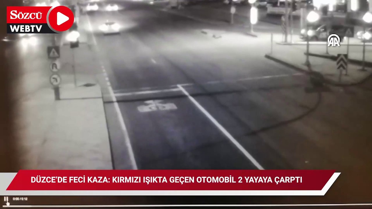 Düzce’de Feci Kaza: Kırmızı Işıkta Geçen Otomobil 2 Yayaya Çarptı