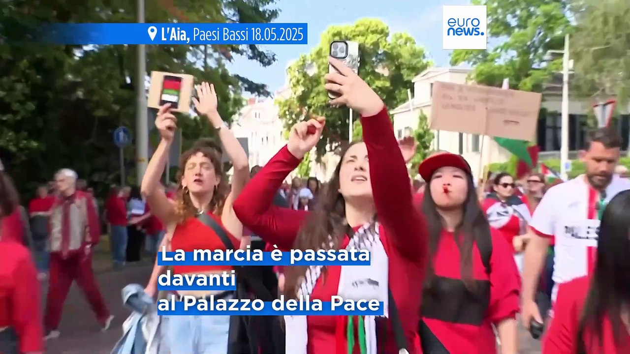Decine di migliaia di persone protestano all'Aia per chiedere lo stop della guerra a Gaza