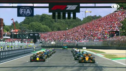 Largada do GP da Emilia-Romagna: Verstappen passa Piastri e assume liderança na segunda curva