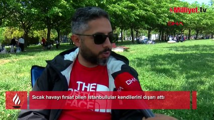 Sıcak havayı fırsat bilen İstanbullular kendilerini dışarı attı