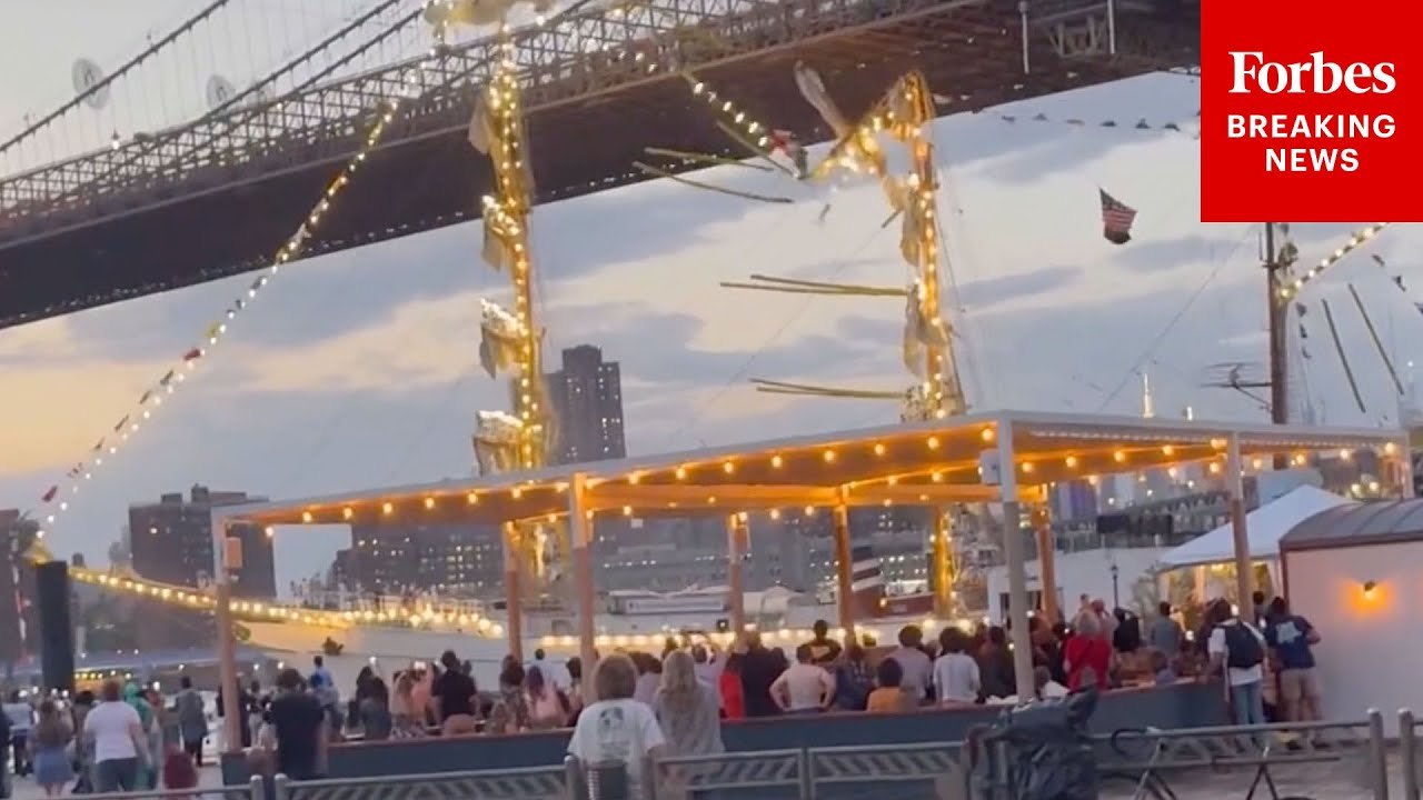 Raw Video Captures The Moment Mexican Navy Ship Slams Into The Brooklyn Bridge