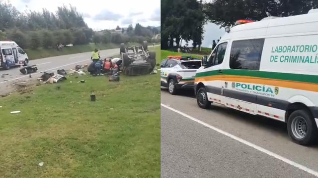 Grave accidente en Boyacá: un ciclista falleció tras ser arrollado por un vehículo que terminó volcado