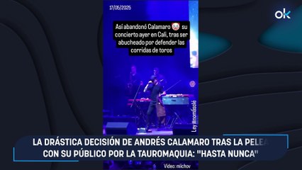 La drástica decisión de Andrés Calamaro tras la pelea con su público por la tauromaquia: "Hasta nunca"
