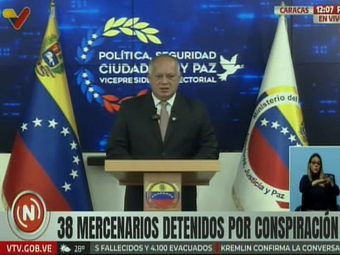 Vpdte. Sec. Cabello alerta al pueblo venezolano a estar atentos ante posibles ataques de extremistas