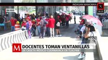 Guardia Nacional vigila protesta de docentes de la CNTE en carretera México–Cuernavaca