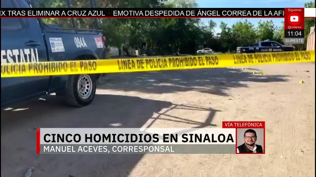 En Sinaloa se reportan 5 homicidios dolosos en solo una jornada