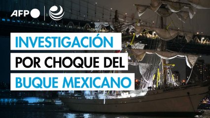 Abren investigación por accidente de buque escuela mexicano contra puente de Brooklyn