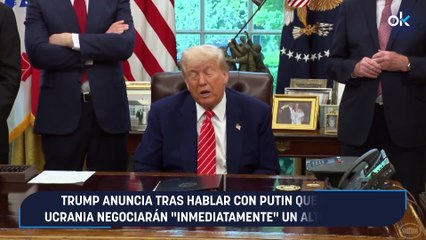 Trump anuncia tras hablar con Putin que Rusia y Ucrania negociarán "inmediatamente" un alto el fuego