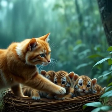 Mama Cat Rescues Injured Baby Owl,Brings It Home, Bandages Wounds & Cooks Radish Soup🐾🦉🍲#cat #cute