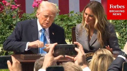 President Trump—Alongside First Lady Melania Trump—Signs 'Take It Down Act' Into Law