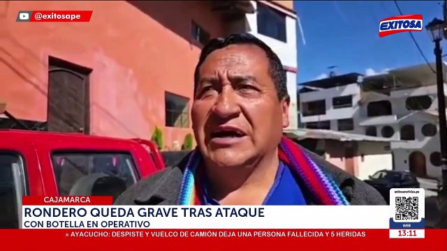 Cajamarca: Joven rondero queda herido de gravedad tras ser atacado en patrullaje