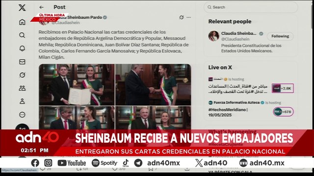 🚨¡Última Hora! La presidenta, Claudia Sheinbaum recibe a nuevos embajadores de distintos países