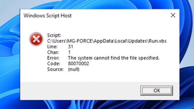 How do i fix or remove this Windows Script Host issue