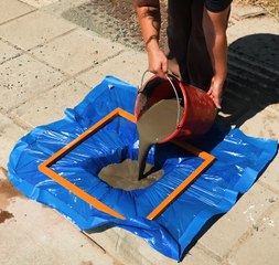 Creative repair of a damaged pothole