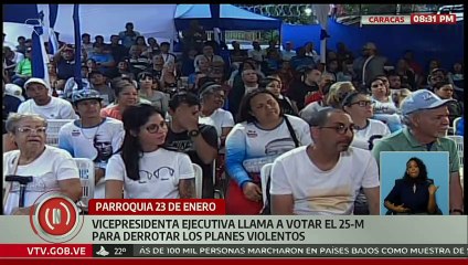 Vicepresidenta Rodríguez invita al pueblo a votar el 25-M para vencer planes fascistas de la derecha