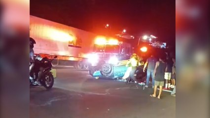 ext-Un muerto y un herido grave tras violento choque y vuelco en Limón-190525
