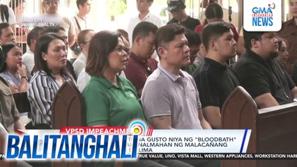 Pahayag ni VP Duterte na gusto niya ng "Bloodbath" sa impeachment trial, inalmahan ng Malacañang at ni rep-elect Leila De Lima | Balitanghali