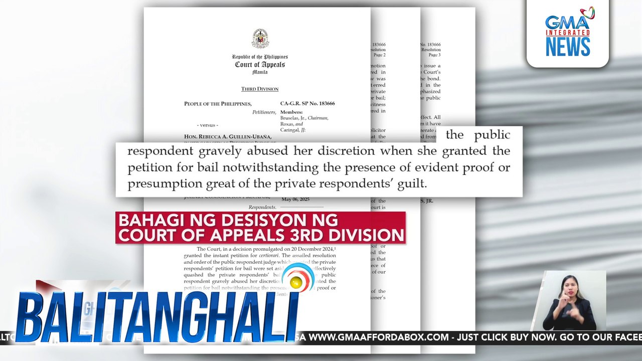 Court of Appeals, pinagtibay ang desisyon na kanselahin ang piyansa ng 6 na akusado sa pagkawala ng ilang sabungero sa Manila Arena