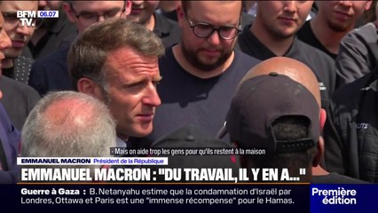 “La France n’avancera que par le mérite et le travail”: la réponse d’Emmanuel Macron à un salarié de l’usine Daimler Buses