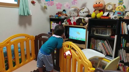 Eテレいないいないばあっ!のちょうちょに乗っているはるちゃん(倉持春希)を見てテンション上がる2歳児男の子（発達障がい（知的障害）-自閉性スペクトラム症）