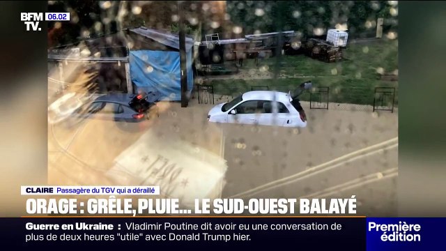 Les 500 passagers du TGV Paris-Toulouse évacués cette nuit après des intempéries qui ont sortir la rame de ses railles, les inondations ayant creusé le ballast