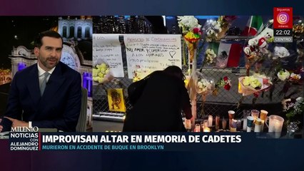 Emotivo altar en Nueva York por cadetes de la Marina fallecidos en el buque Cuauhtémoc