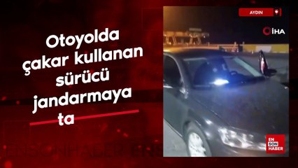 Aydın'da otoyolda çakar kullanan sürücü jandarmaya takıldı