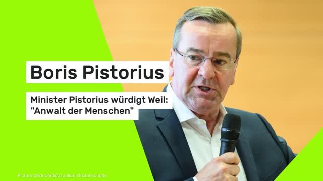Boris Pistorius: Minister Pistorius würdigt Weil: Anwalt der Menschen