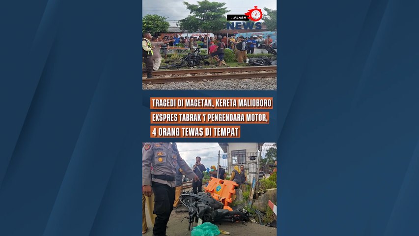 Tragedi di Magetan, Kereta Malioboro Ekspres Tabrak 7 Pengendara Motor 4 Orang Tewas di Tempat