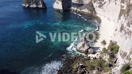 beautiful beach views with white cliff