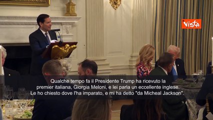 Marco Rubio su Meloni: "Parla inglese eccellete, l'ha imparato con canzoni Micheal Jackson"