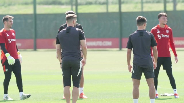 Manchester utd training ahead of flying to Bilbao for Europa League final against Spurs