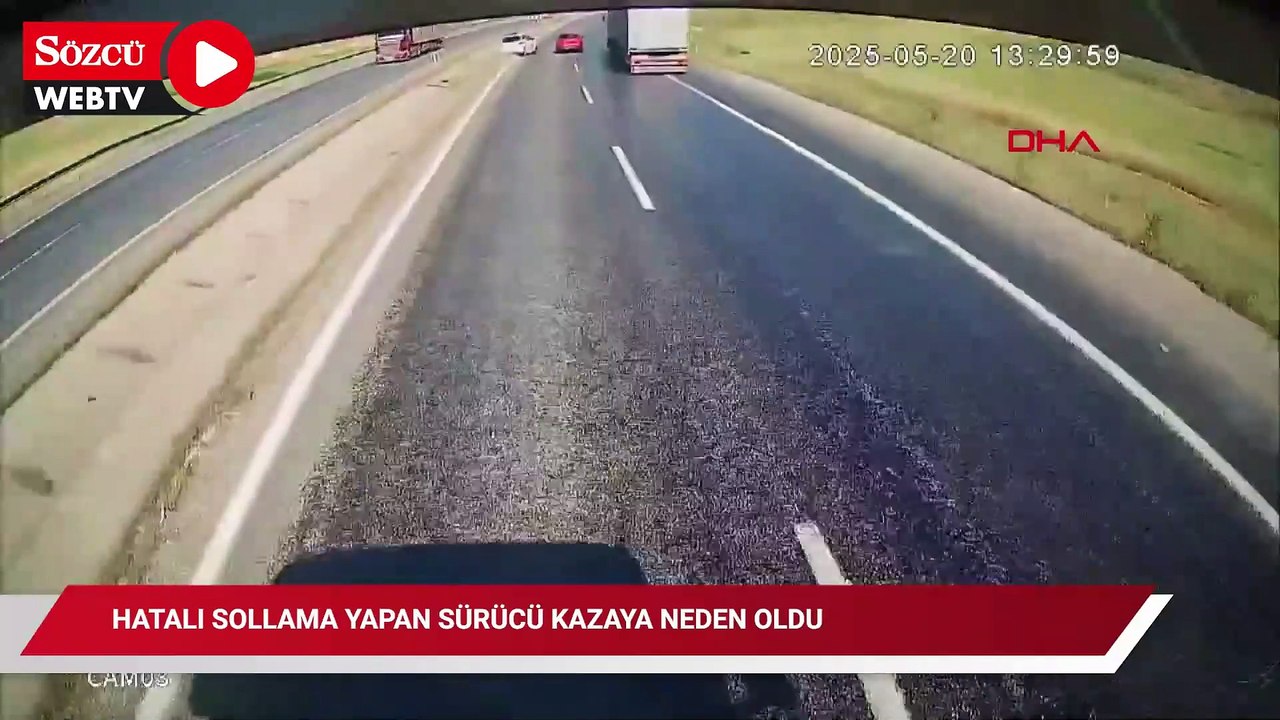 Hatalı sollama yapan sürücü kazaya neden oldu