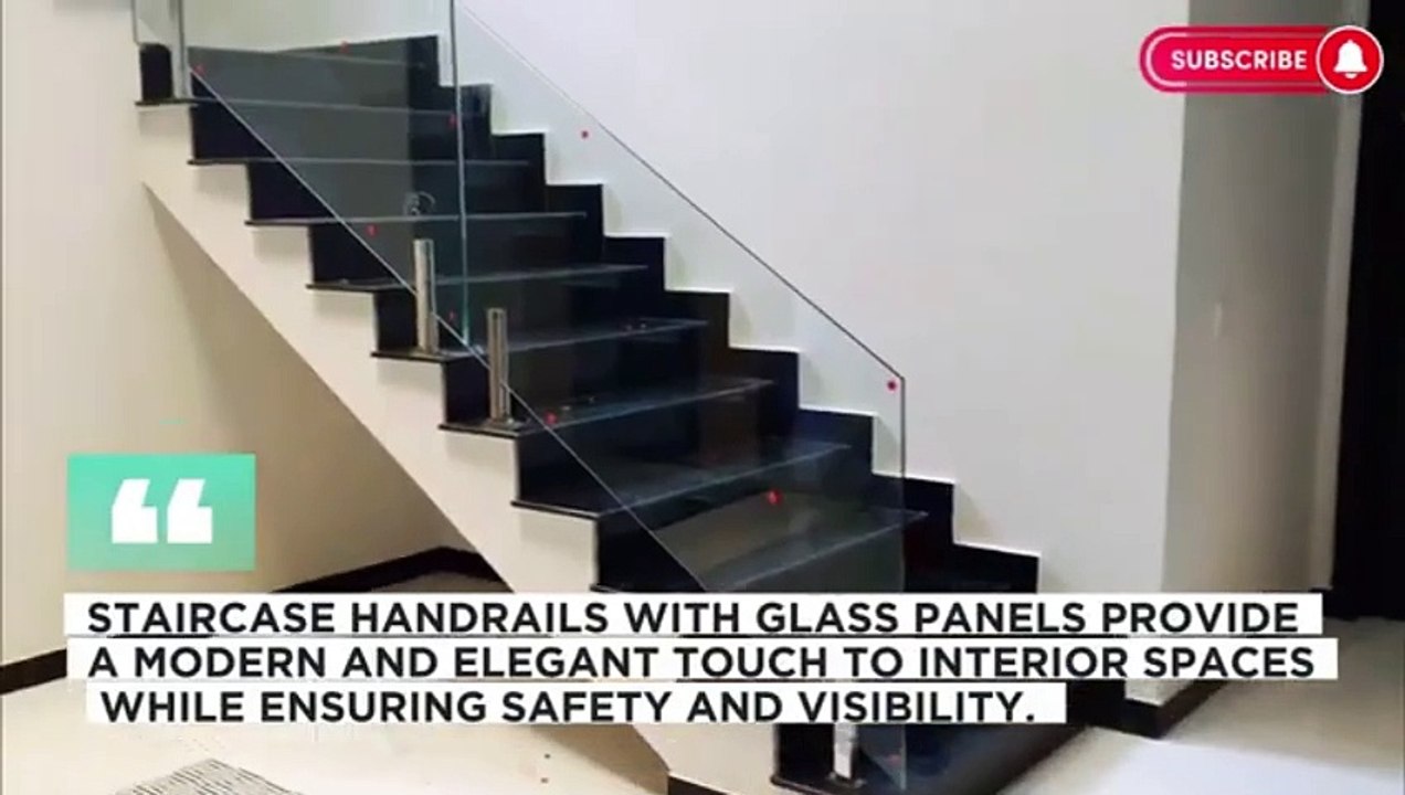 Stair Stainless Steel SS Handrail With Glass in Chennai