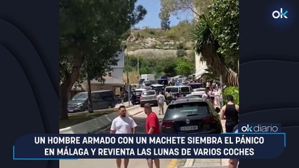 Un hombre armado con un machete siembra el pánico en Málaga y revienta las lunas de varios coches